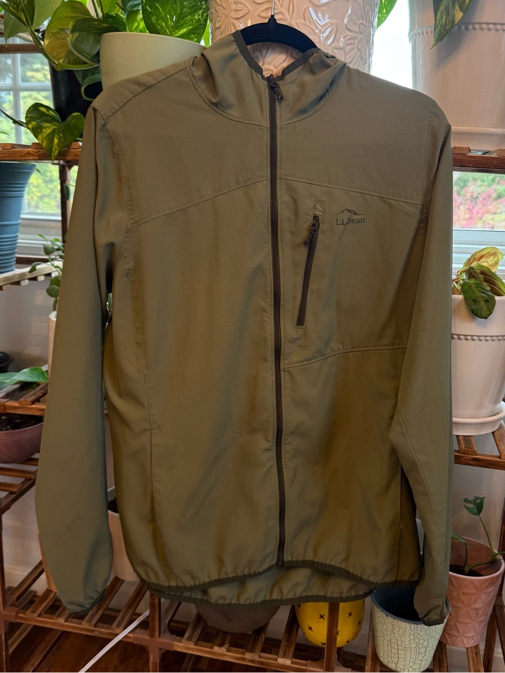L.L. Bean Olive Green Utility Zip Jacket
